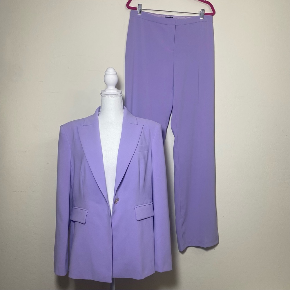 Pinko Humahuaca Giacca  Purple Suit with Gold Accent Size 10